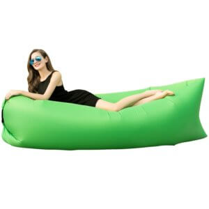 green inflatable couch