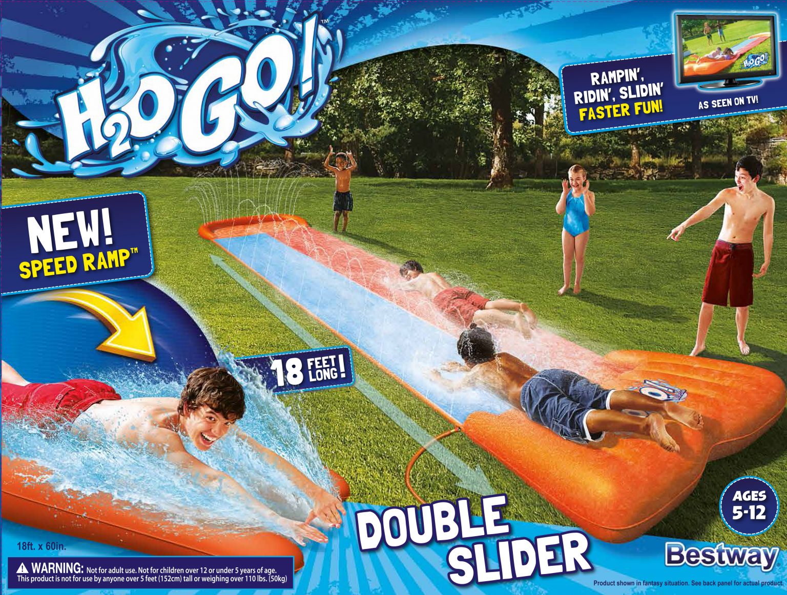 h2ogo double water slide