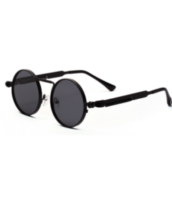 Vintage Round Steampunk Matte Frame Sunglasses