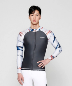 Barrel Mens Kua Pattern Zip-Up Rashguard-DARK GREY hk