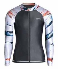 Barrel Mens Kua Pattern Zip-Up Rashguard-DARK GREY