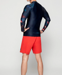Barrel Mens Kua Pattern Zip-Up Rashguard-DEEP NAVY