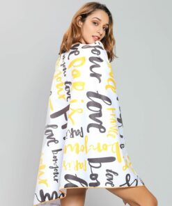 Gold & Black Graffiti Summer Microfiber Beach Towel