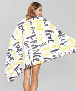 Gold & Black Graffiti Summer Microfiber Beach Towel