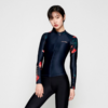 Barrel Womens Piha Pattern Zip-Up Rashguard-DEEP NAVY hk