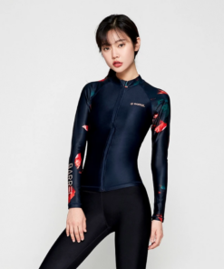 Barrel Womens Piha Pattern Zip-Up Rashguard-DEEP NAVY hk