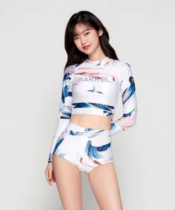 Barrel Womens Basic Crop Rashguard-Haze Hong Kong