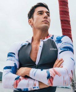 Barrel Mens Kua Pattern Zip-Up Rashguard-DARK GREY 拉鍊防曬泳衣
