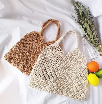 Fashionable Beach Handbag Mesh Net/Straw Tote Bag