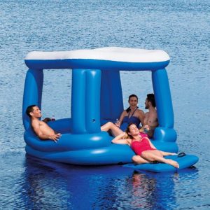 Bestway Inflatable Floating House Lounge 4-6 People Floating Bed