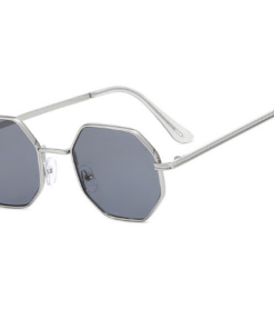Retro Kids Silver Octagon Sunglasses with metal frame