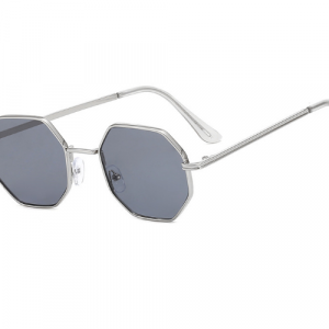 Retro Kids Silver Octagon Sunglasses with metal frame