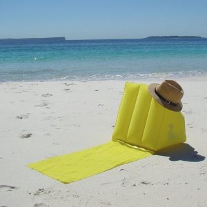 Inflatable Beach Sunbathing Lounger Back Pillow Cushion Chair hk