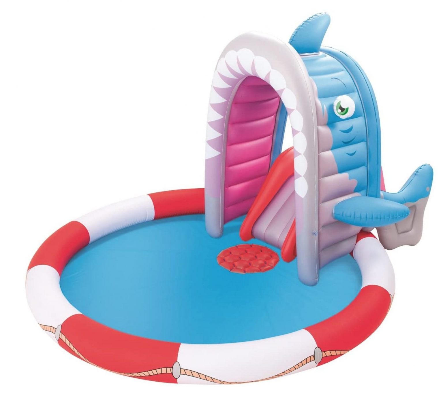 2.36m BESTWAY Inflatable Shark Attack Play Pool with slide – 兒童充氣泳池滑梯 ...