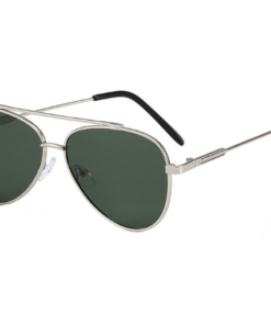 Vintage Kids Dark Green Cat Eye Sunglasses with metal frame