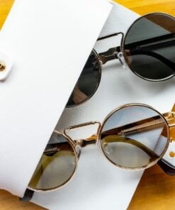 Vintage Round Steampunk Metal Frame Sunglasses