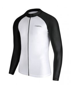 Barrel Mens Kua Zip-Up Rashguard - WHITE/BLACK 拉鍊防曬泳衣