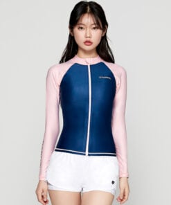 Barrel Womens Piha Zip Up Rashguard - NAVY 女款拉鍊防曬泳衣 韓國防曬衣