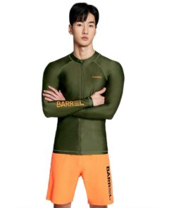 Barrel Mens Kua Zip-Up Rashguard - KHAKI 拉鍊防曬泳衣