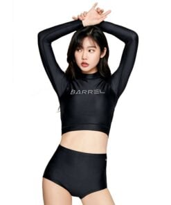 Barrel Womens Basic Crop Rashguard - BLACK 女款防曬泳衣 韓國水母衣